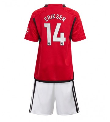 Manchester United Christian Eriksen #14 Primera Equipación Niños 2023-24 Manga Corta (+ Pantalones cortos)